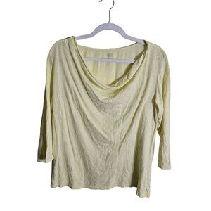 Eileen Fisher Sleepwear By Garnet Hill Yellow Draped Neckline Pajama Top Size M